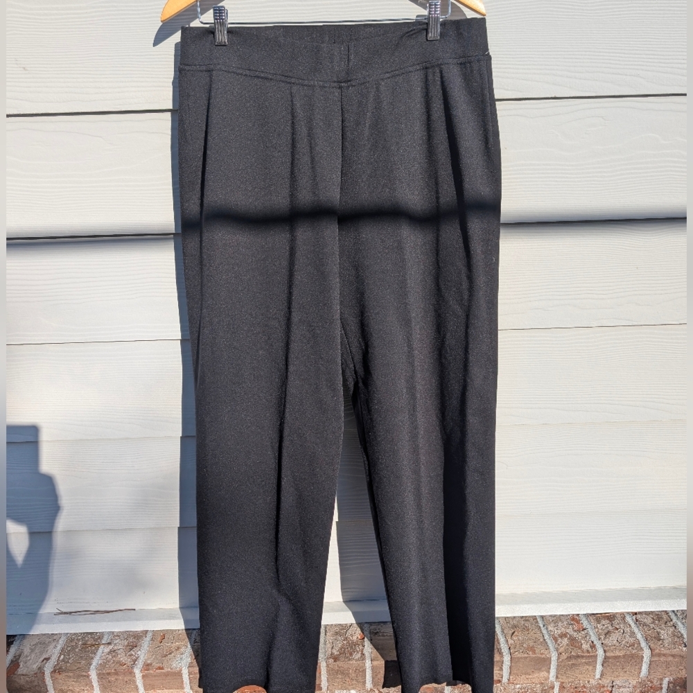 Eileen Fisher Pants Black Size M Stretch Jersey Knit Straight Leg Pull On - Picture 4 of 7
